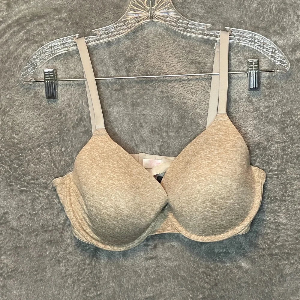 Pink Victoria Secret Women Nude Wear Everywhere Underwire T Shirt Bra 34DD